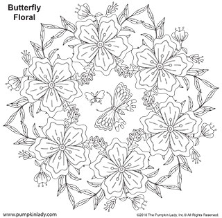 Butterfly floral mandala â free pumpkin carving patterns