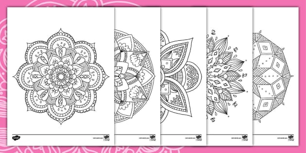 Mandala mindfulness colouring sheets teacher made