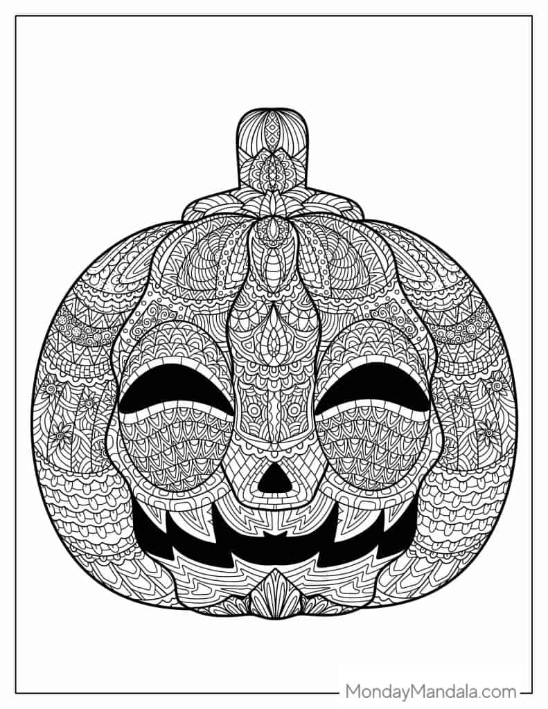 Pumpkin coloring pages free pdf printables