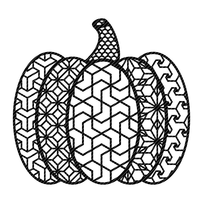 Zen pumpkin zentangle fancy fall autumn halloween mandala swirl clipart vector graphics cut files jpg png cricut silhouette cameo