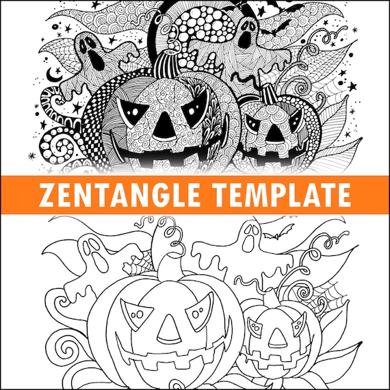 Halloween zentangle drawing template step by step zentangle tutorial mandala template