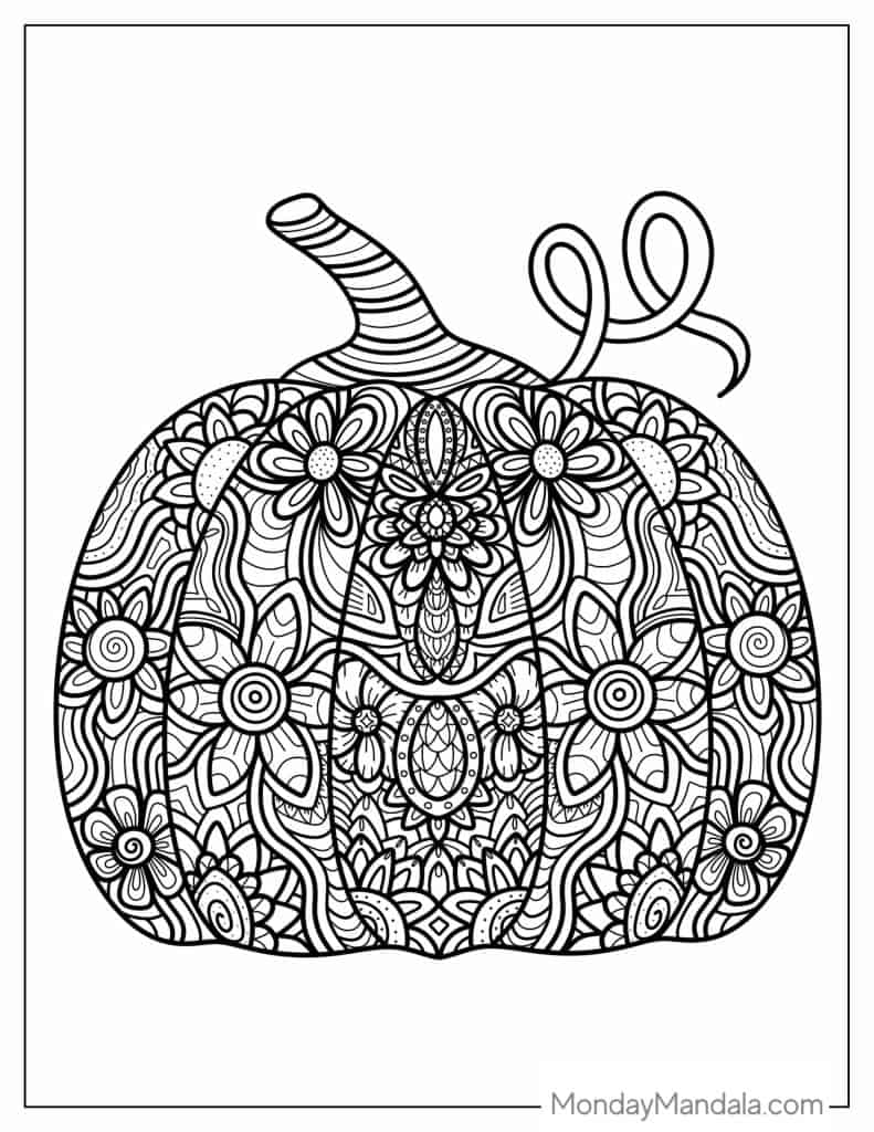 Pumpkin coloring pages free pdf printables