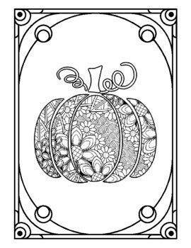 Pumpkin mandala coloring pages by qetsy tpt