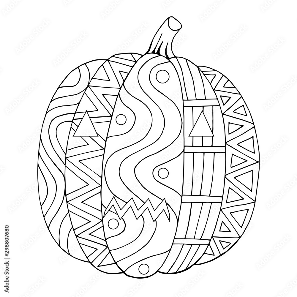 Terrible pumpkin for halloween coloring page for painting vector illustration vector