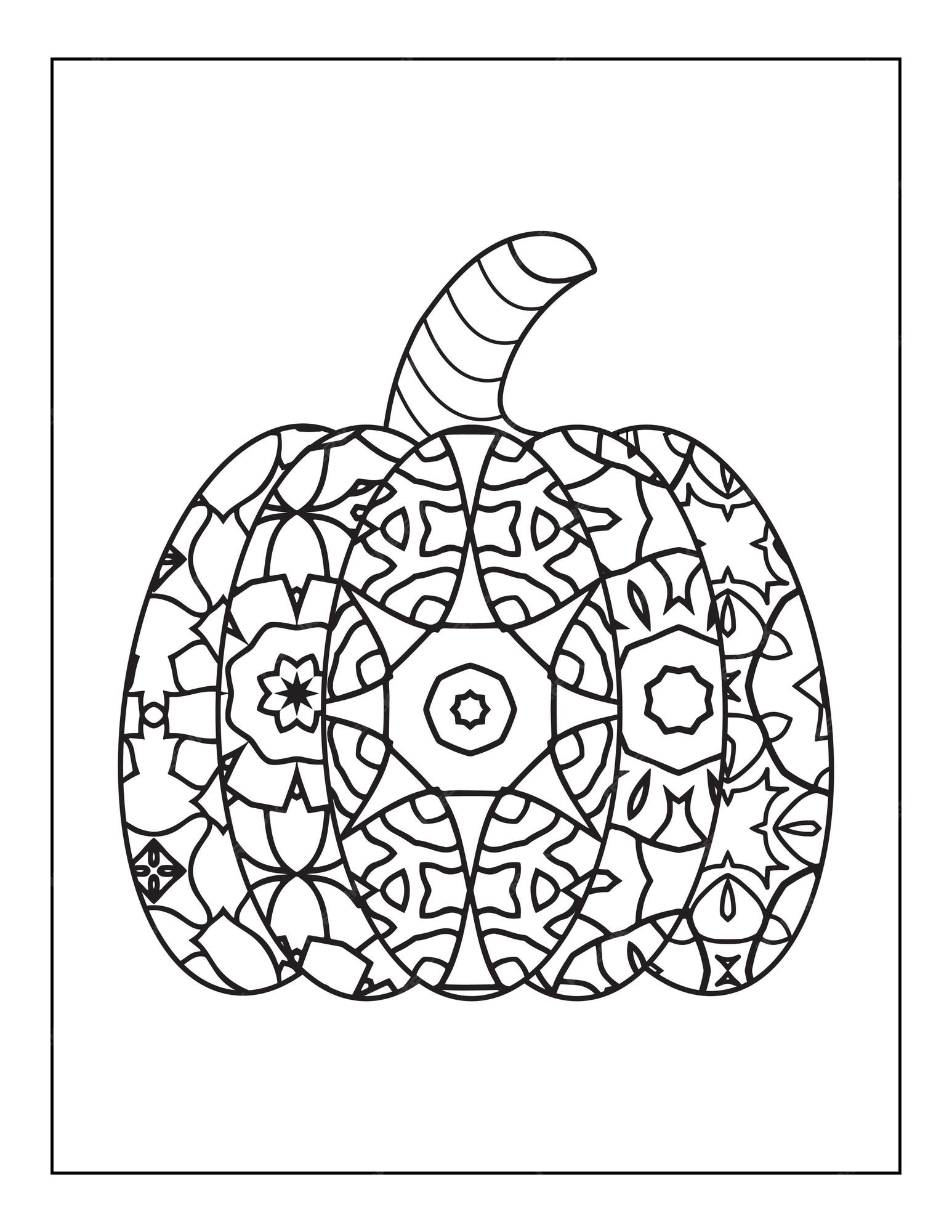 Premium vector halloween pumpkin coloring page