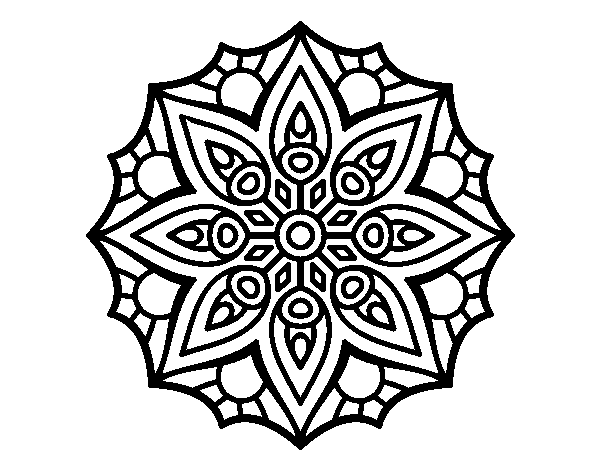 Mandala simple symmetry coloring page