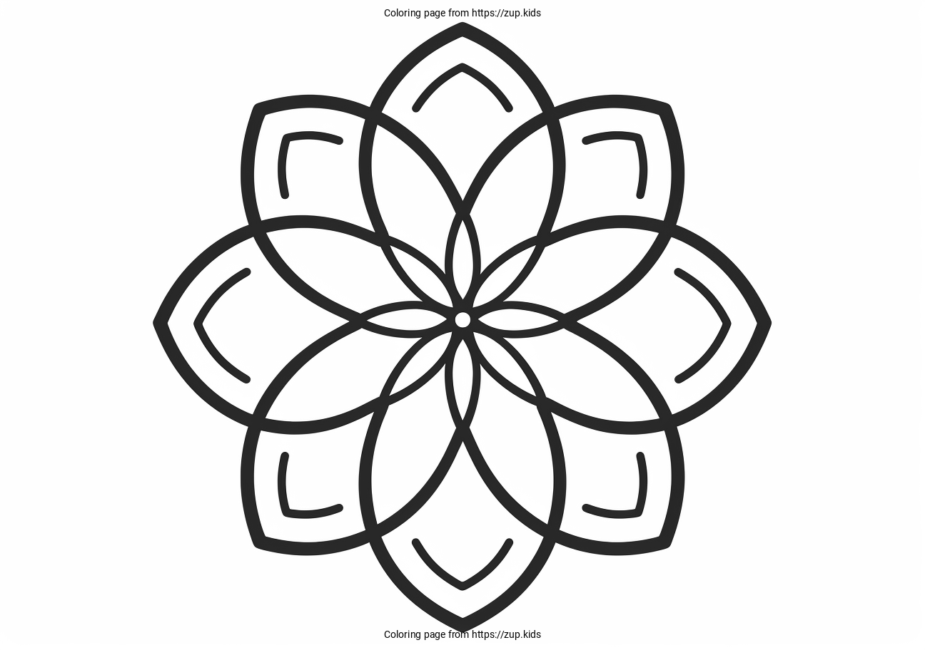 Simple mandala coloring page from