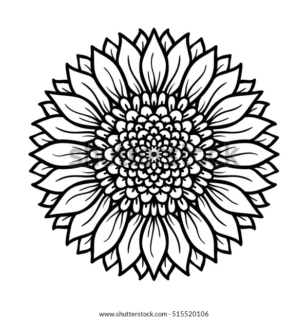 Vector illustration flower mandala coloring page stock vector royalty free