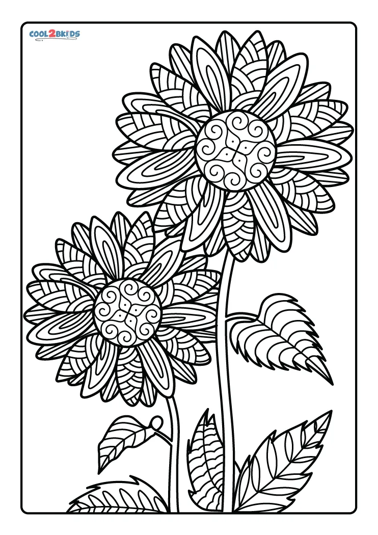 Free printable sunflower mandala coloring pages for kids