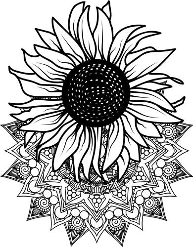 Sunflower mandala svg cut file at