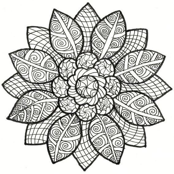 Sunflower mandala coloring pages