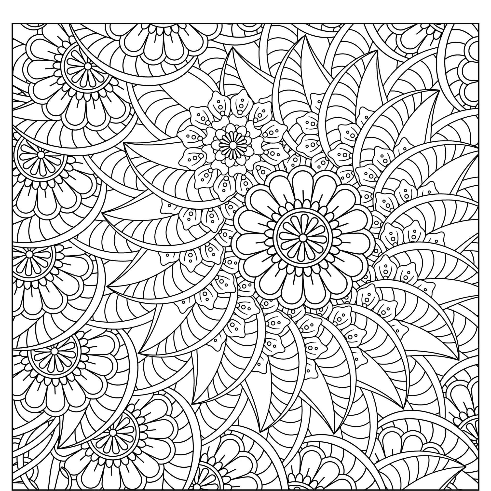 Sunflower mandala coloring page