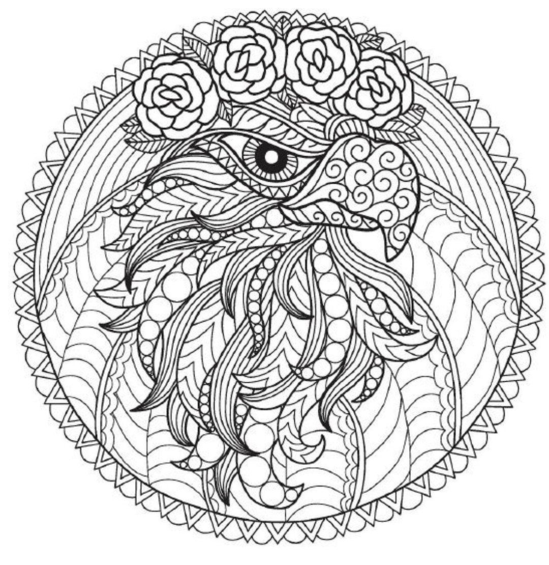 Animal mandala coloring pages