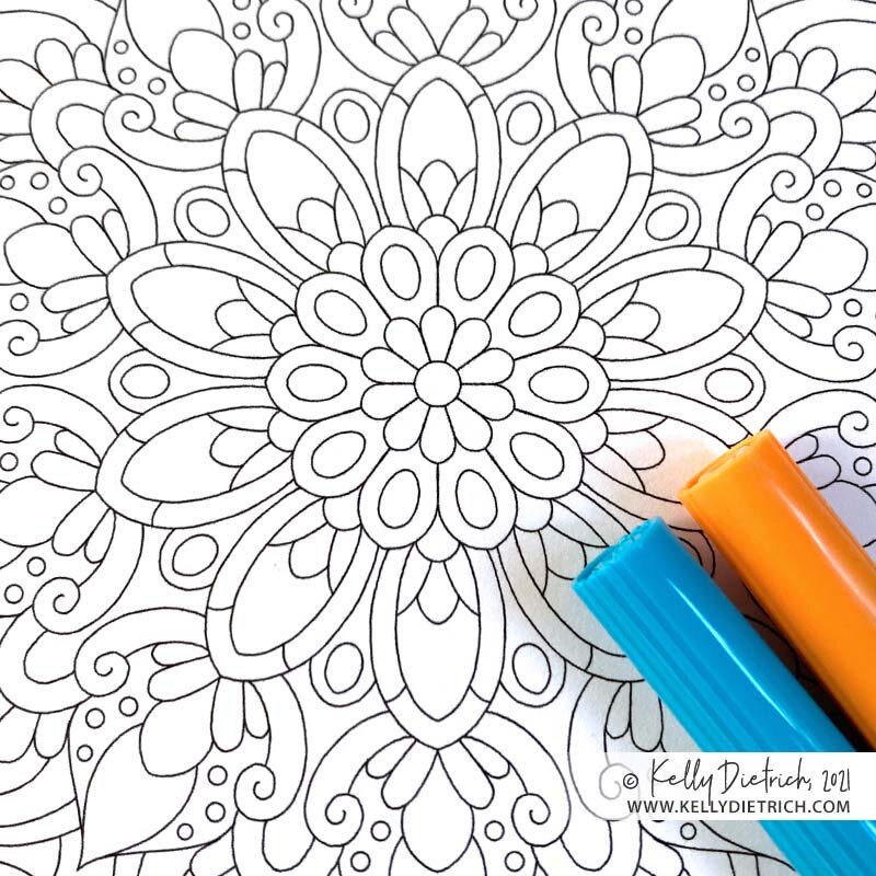 Free printable mandala coloring pages â kelly dietrich mandala art