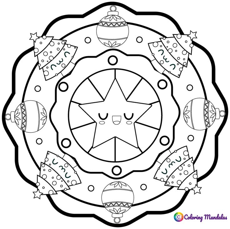 Christmas mandala coloring page mandalas de navidad mandalas navideãas actividades navideãas preescolares