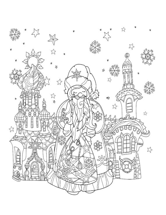 Christmas mandala coloring pages digital printable