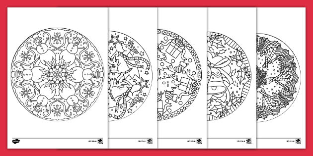 Mandalas de navidad para lorear pack para niãos