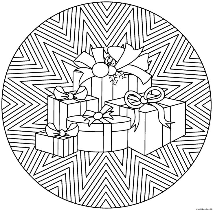 Coloriage mandala noel