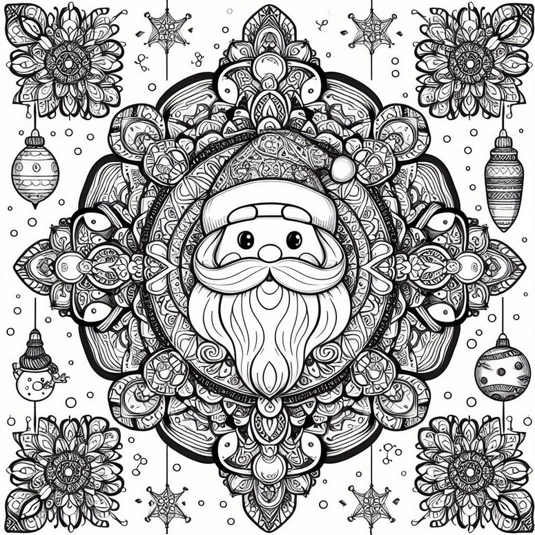 Coloring pages christmas mandalas