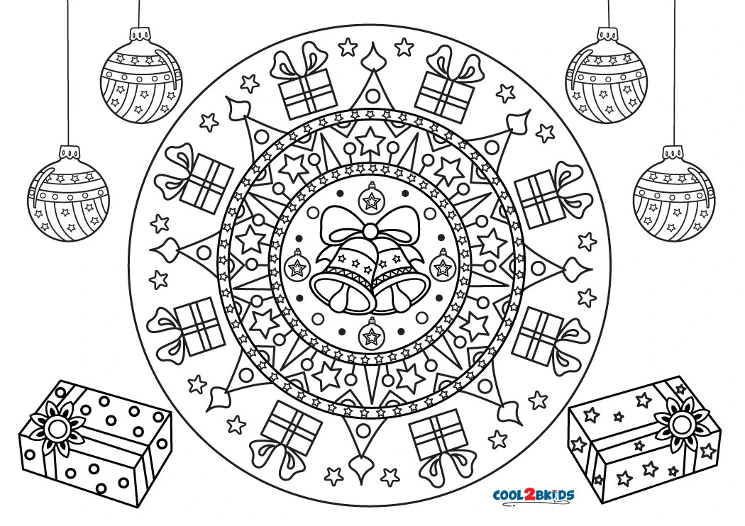 Free printable christmas mandala coloring pages for kids