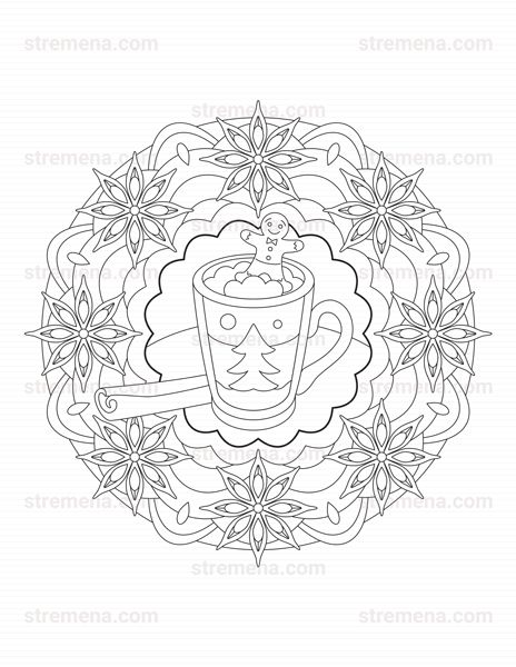 Christmas mandala coloring book pdf printable