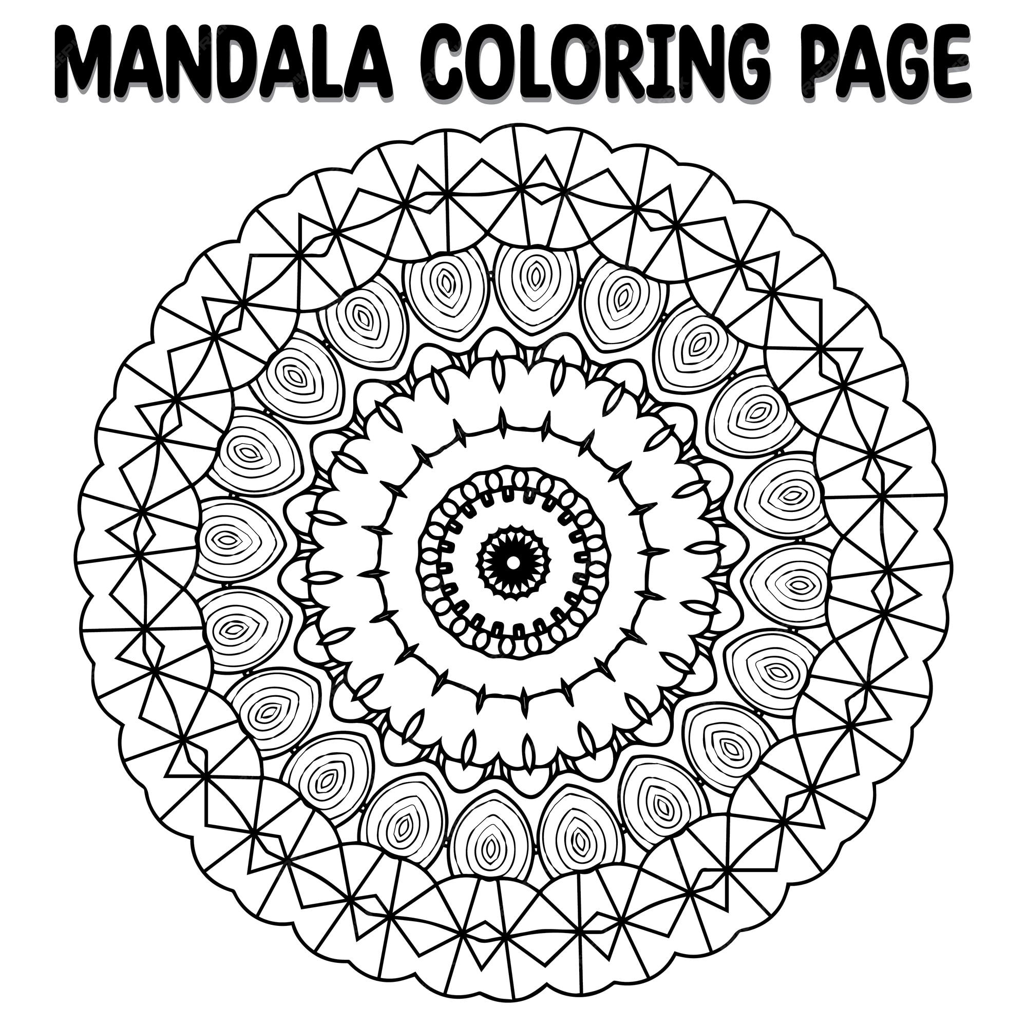 Premium vector mandala coloring page for kids and floral mandala pattern background