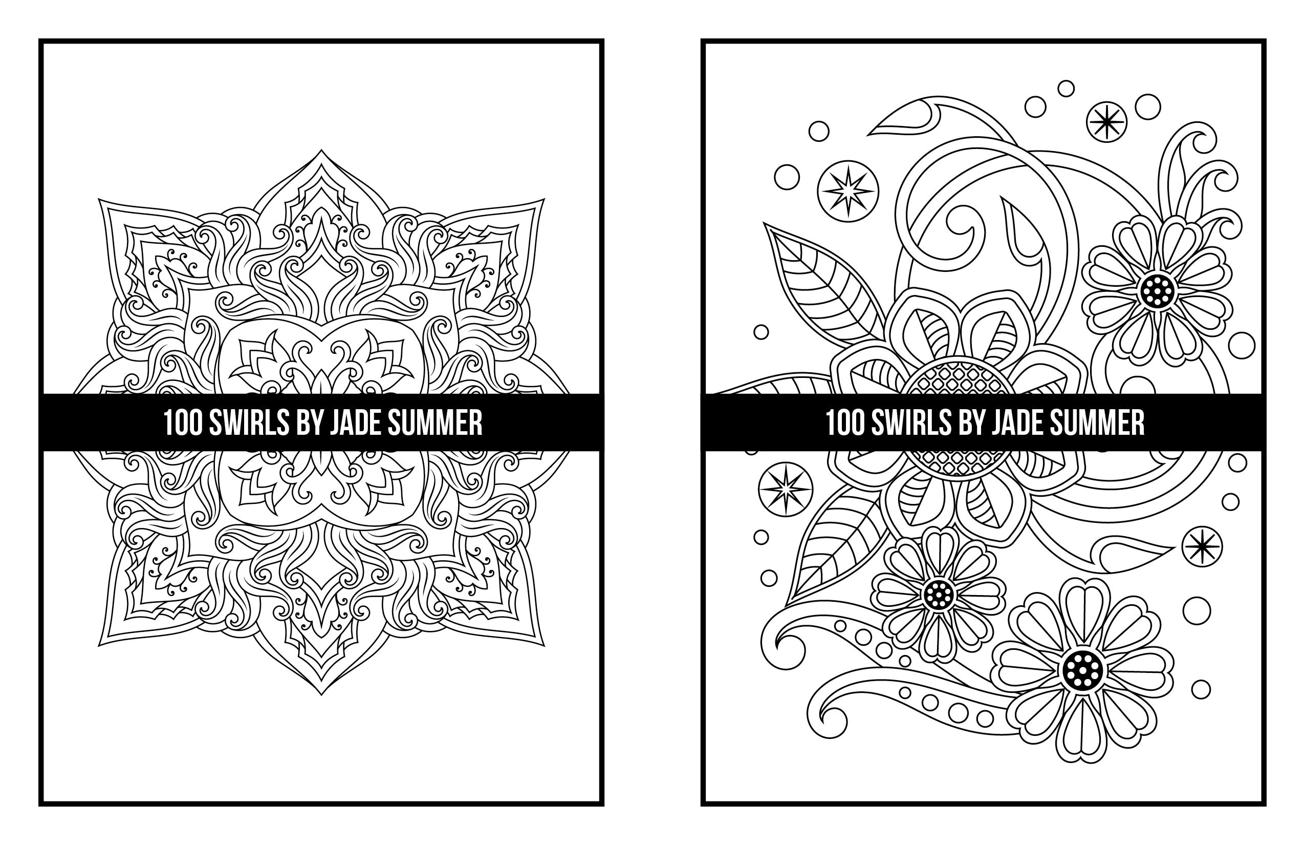 Pattern coloring pages swirls adult coloring book by jade summer digital coloring pages printable pdf download