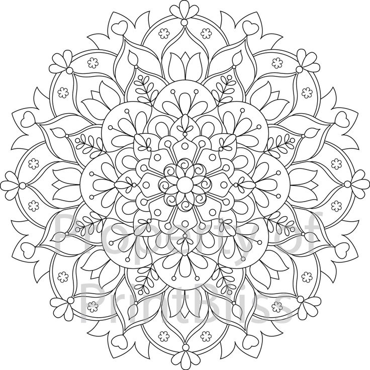 Flower mandala printable coloring page mandalas pa colore mandala de flores mandalas