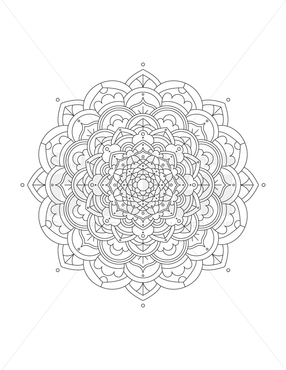 Mandala printable coloring pages for adults mandala coloring page digital coloring pages digital download â kelly