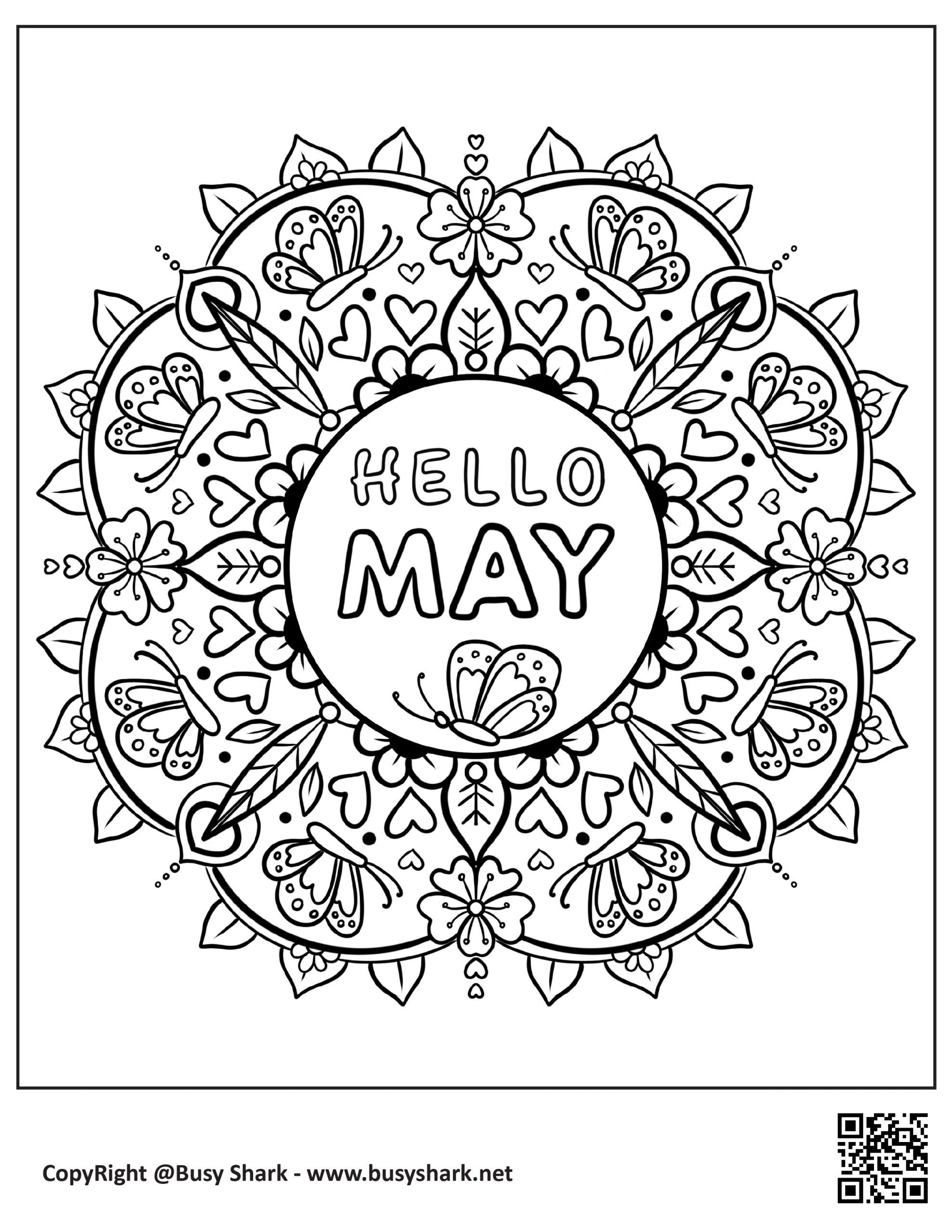 May mandala coloring page free printable