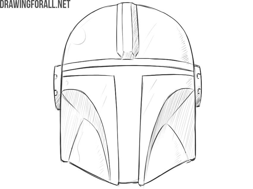 How to draw the mandalorian helmet drawingforallnet dibujos en cuadricula o dibujar superheroes croquera