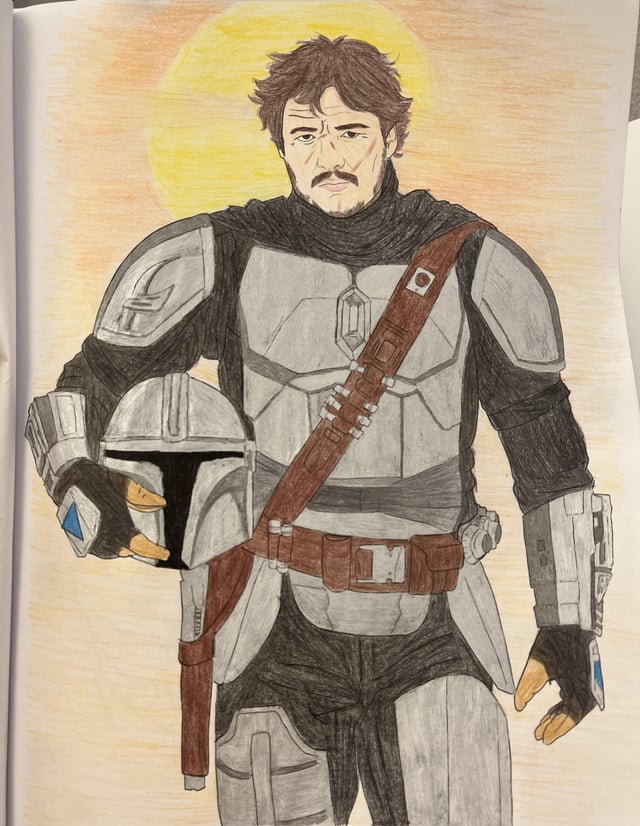 Finished my mandalorian coloring page rpedropascal