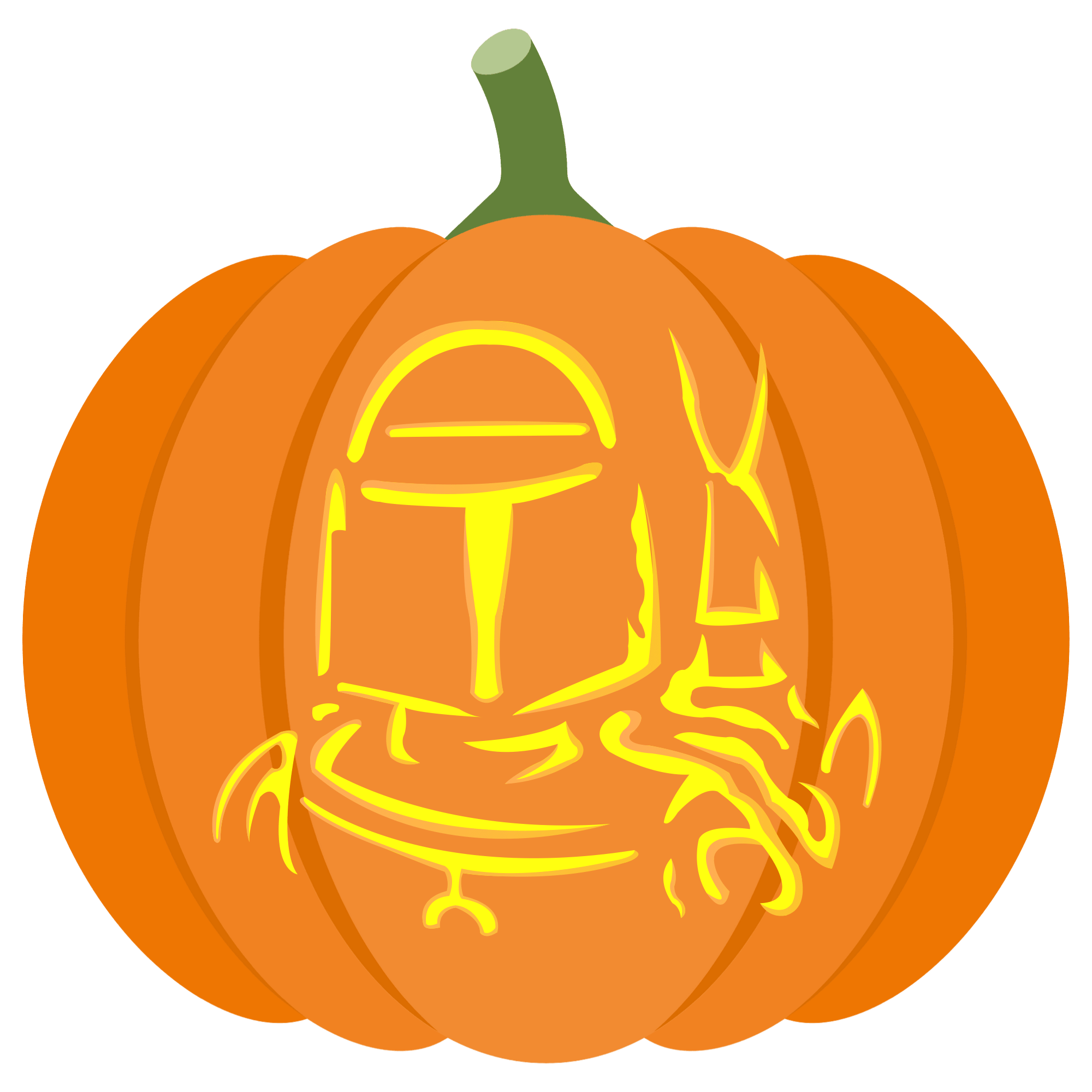 Mandalorian portrait pumpkin stencil free printable papercraft templates