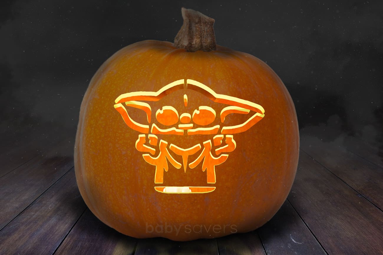 Free baby yoda pumpkin stencils for the best star wars halloween