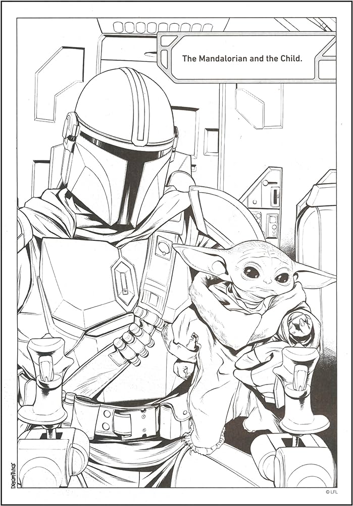 Star war mandalorian baby yoda coloring activty book set