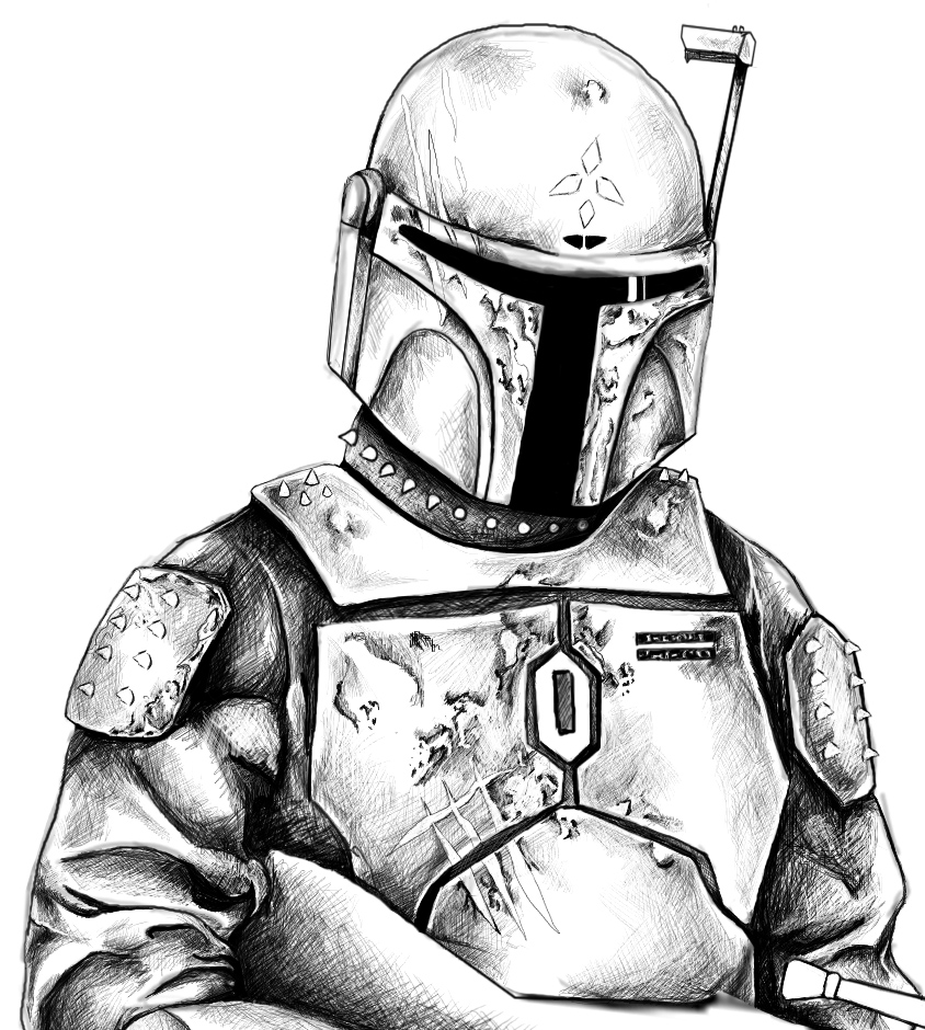 Portrait of a mandalorian bw by lunar