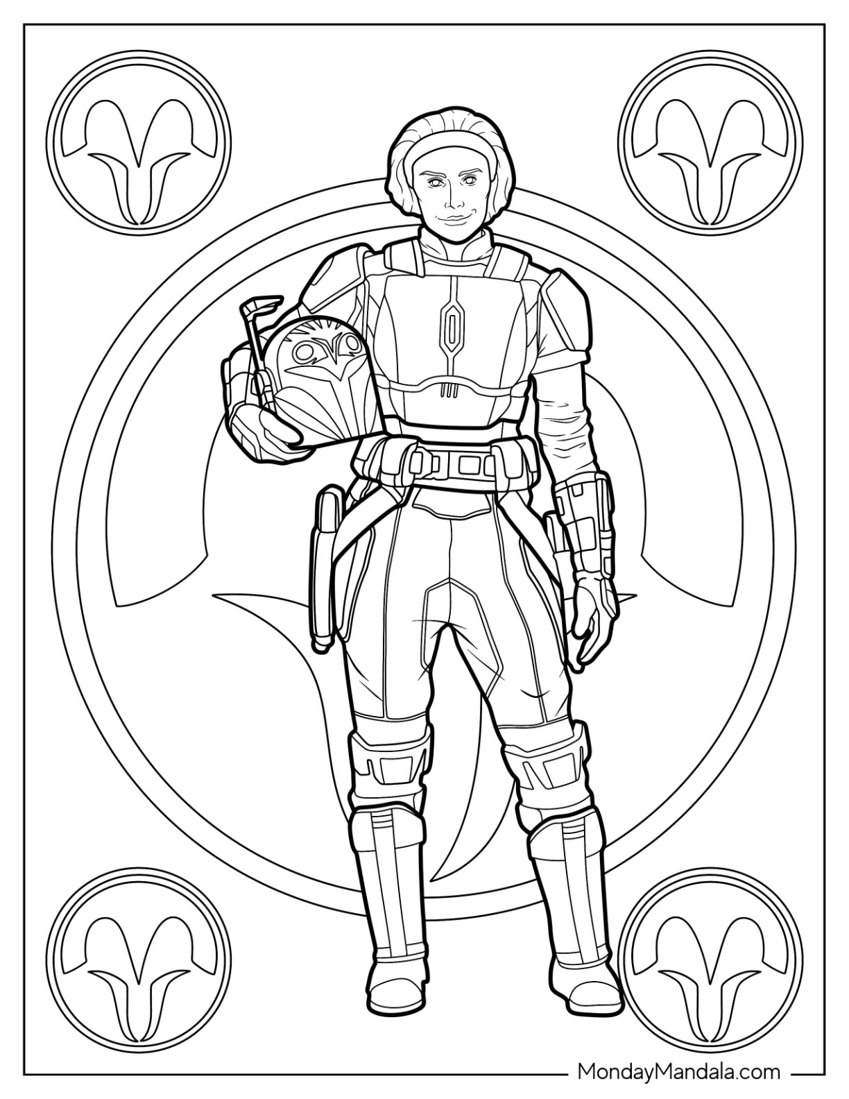 Mandalorian coloring pages free pdf printables