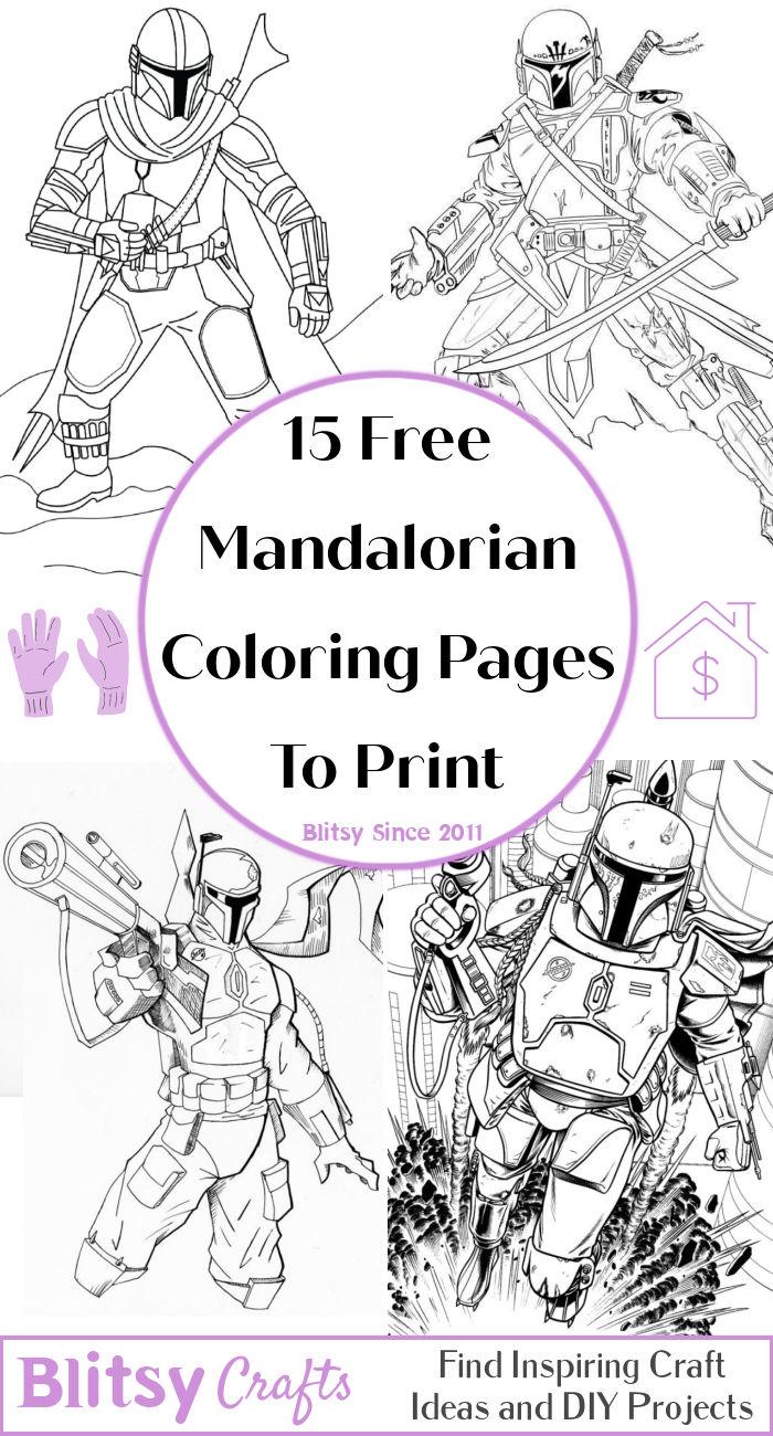 Free mandalorian coloring pages for kids and adults