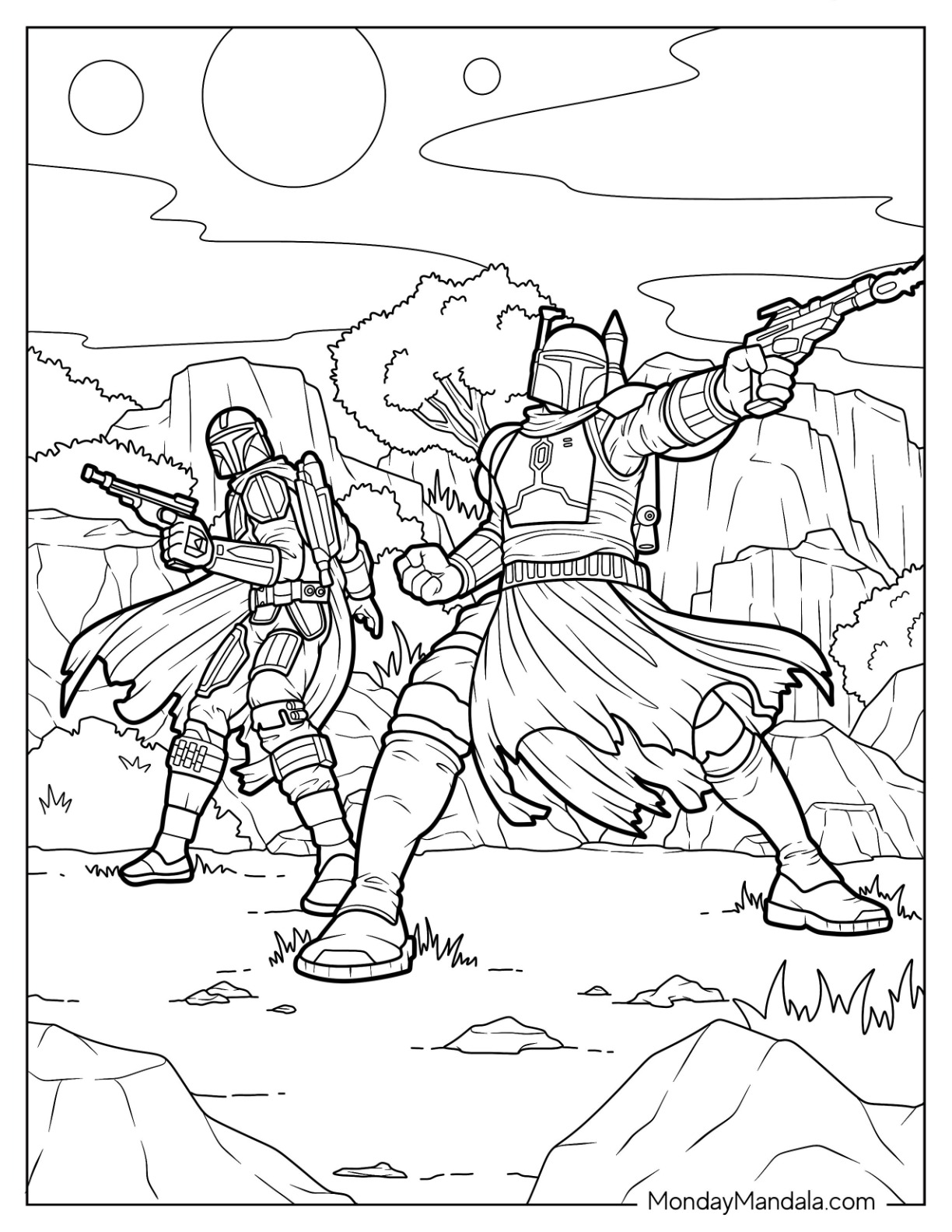 Mandalorian coloring pages free pdf printables