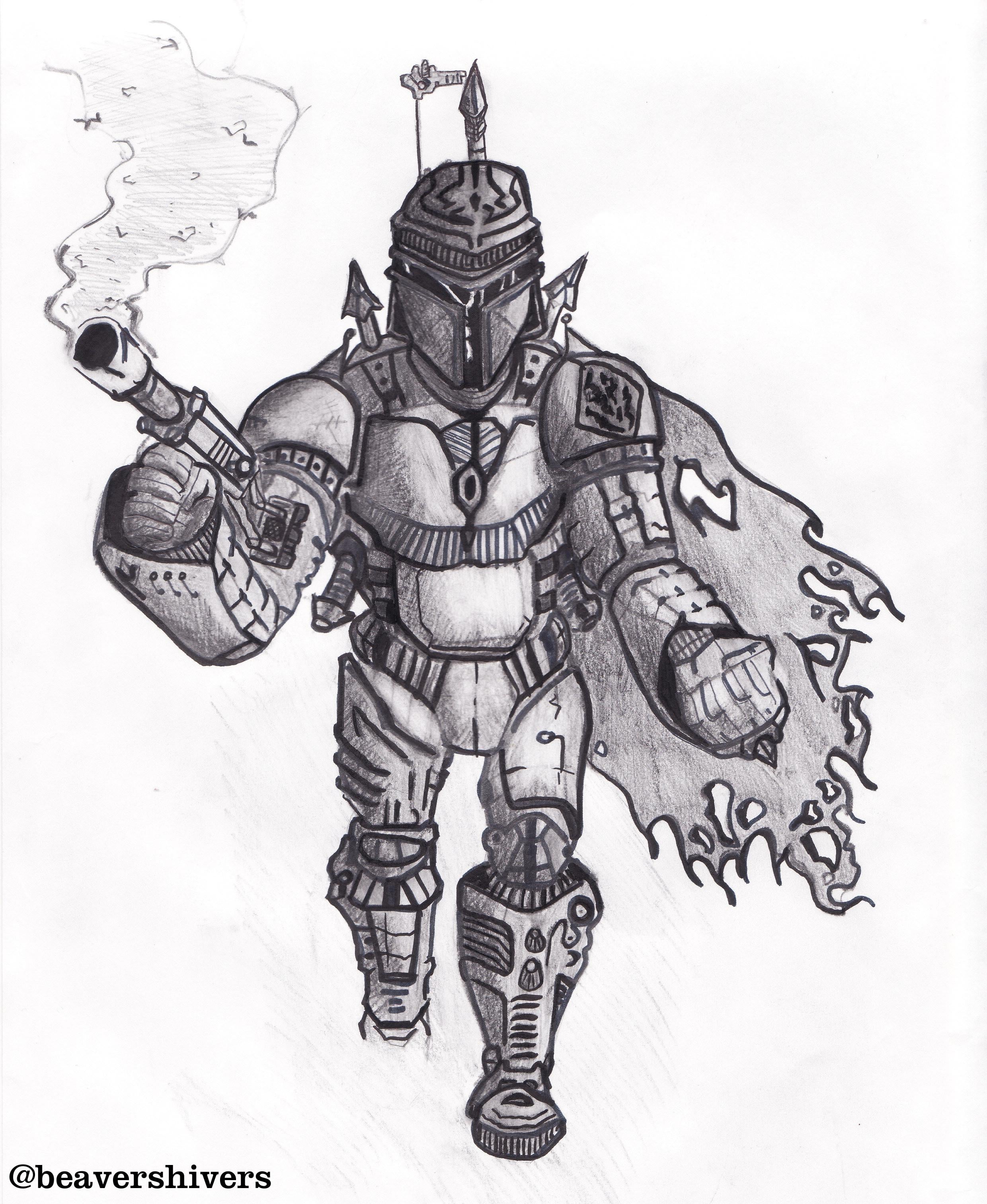 The mandalorian warrior in time of galactic civil war fan art by me r mandalorian