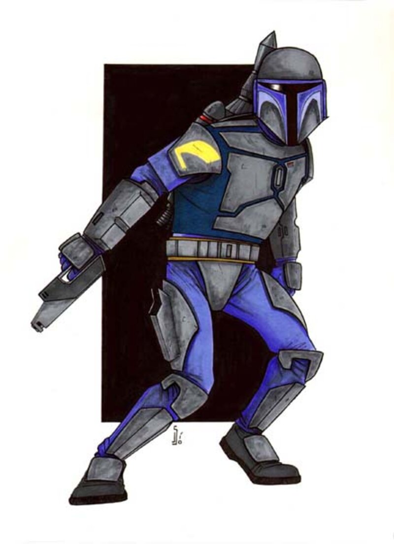 You can draw a mandalorian warrior