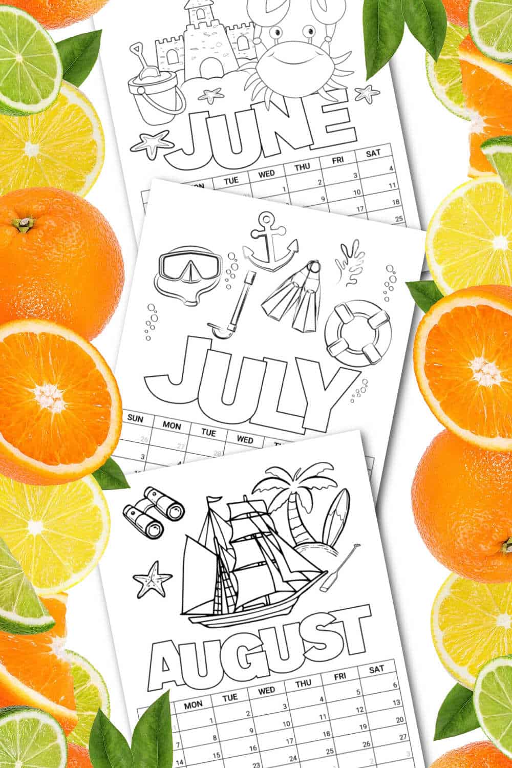 Free coloring pages for summer