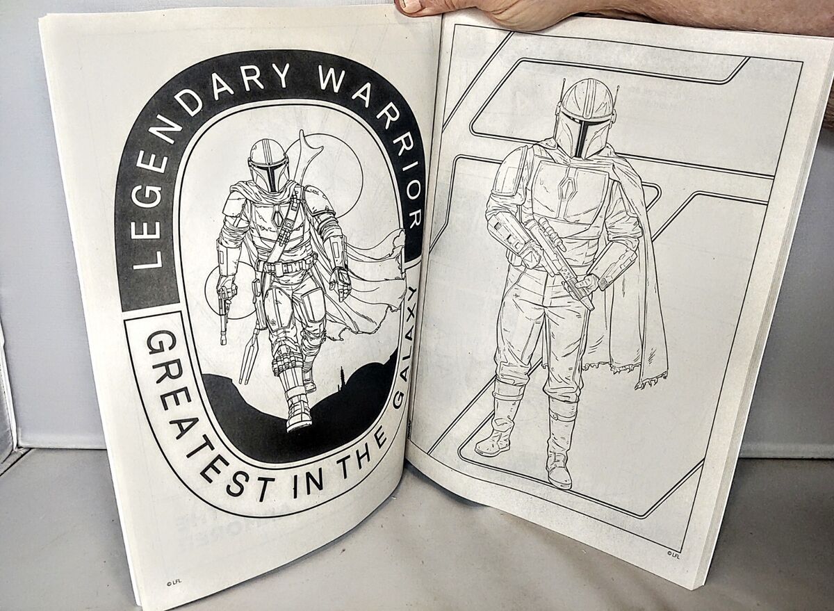 Star wars colortivity coloring book baby yoda mandalorian mando the child disney