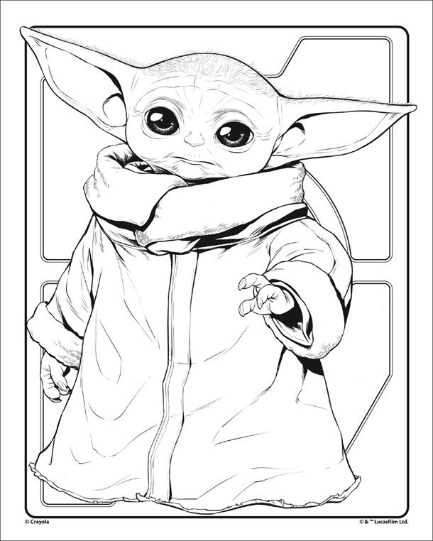 Grogu baby yoda coloring page star wars drawings star wars art drawings star wars coloring sheet