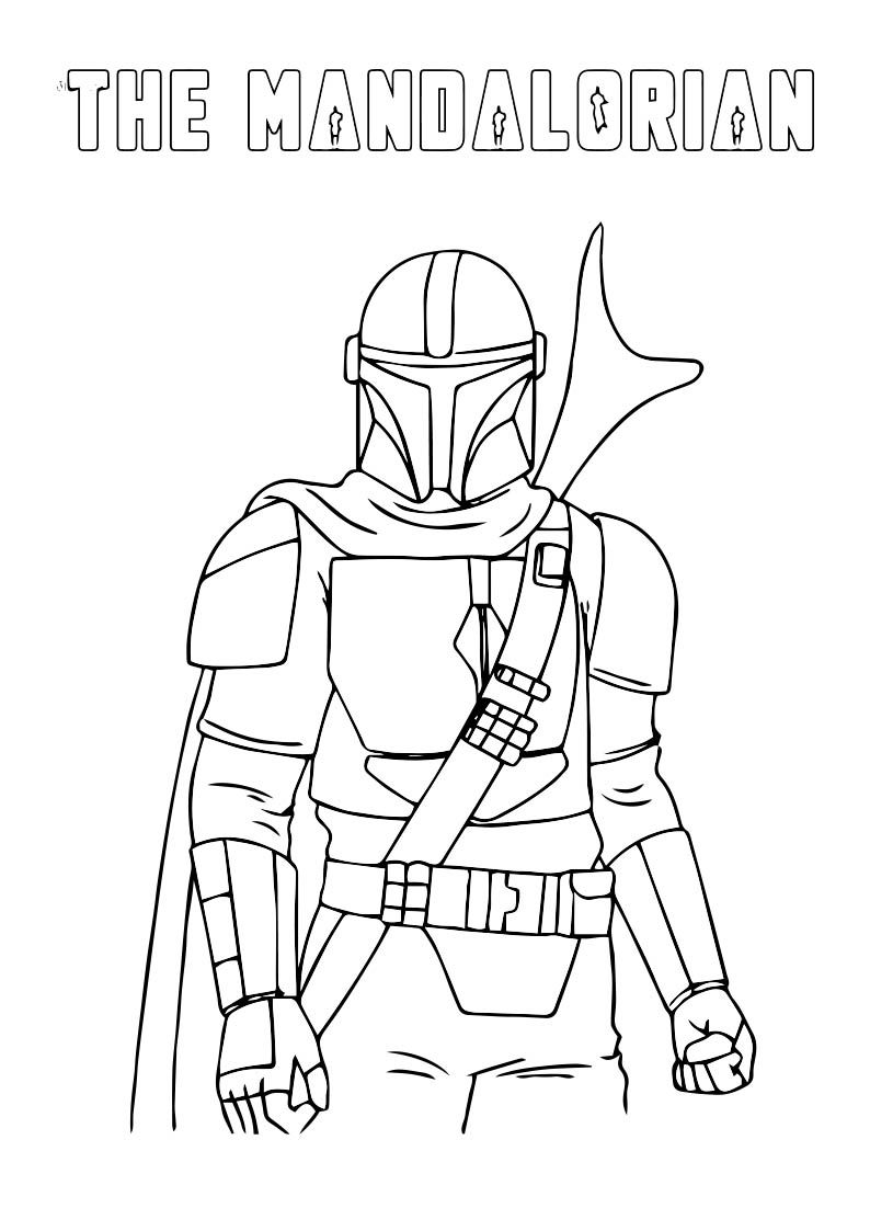 The mandalorian coloring page for kids from tgos coloring pages for kids star wars coloring book captain america coloring pages