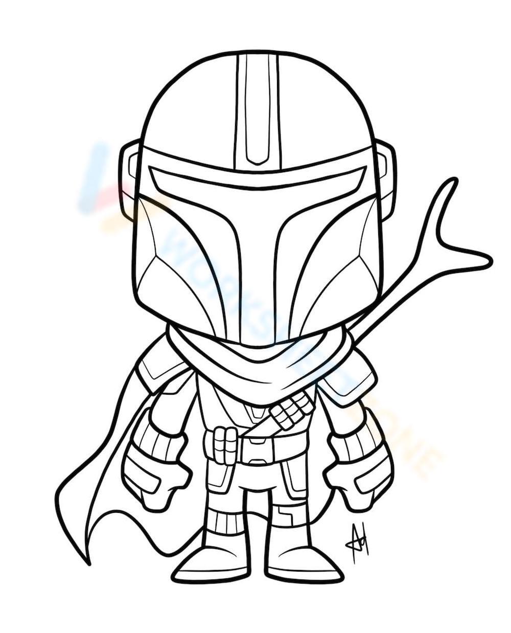 Free printable mandalorian coloring pages for kids