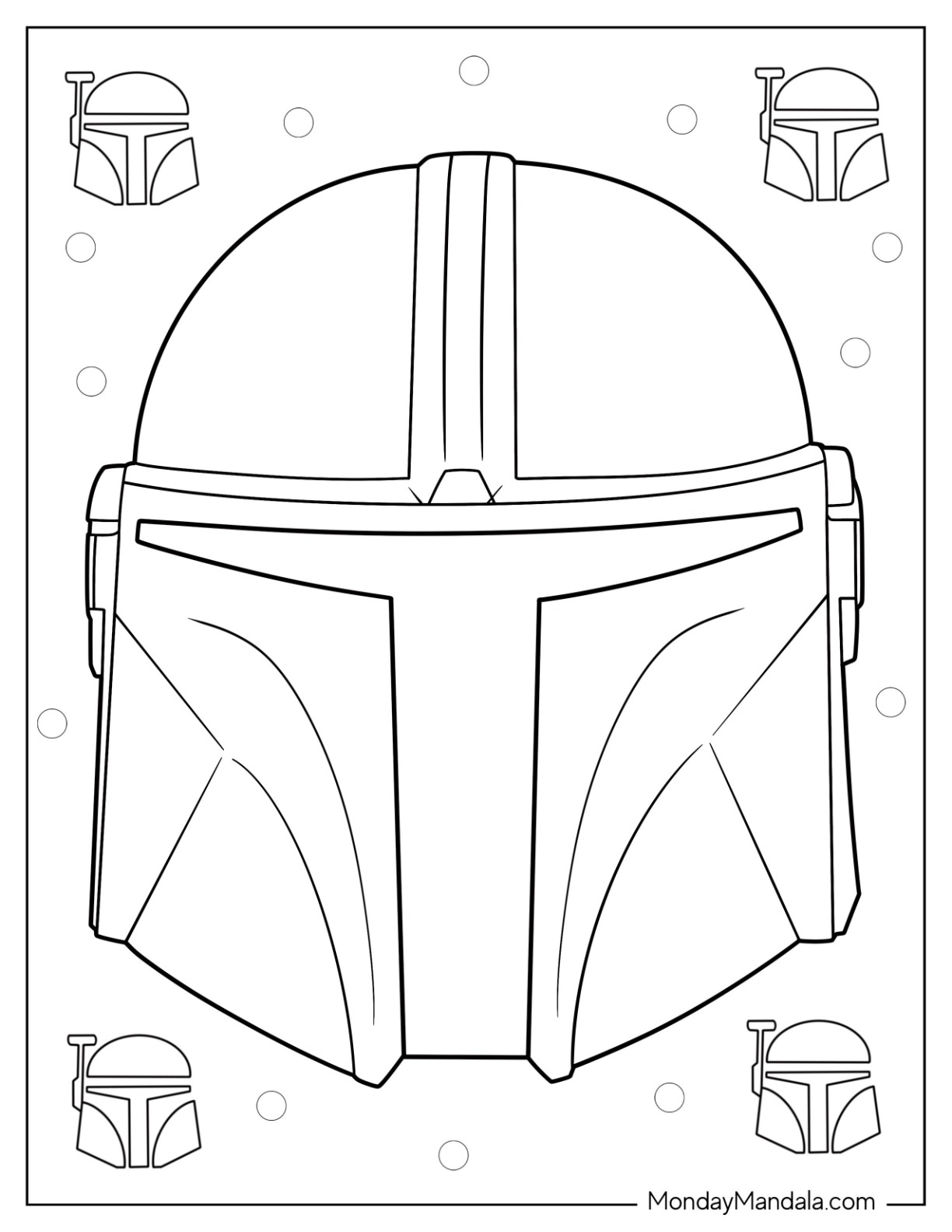 Mandalorian coloring pages free pdf printables