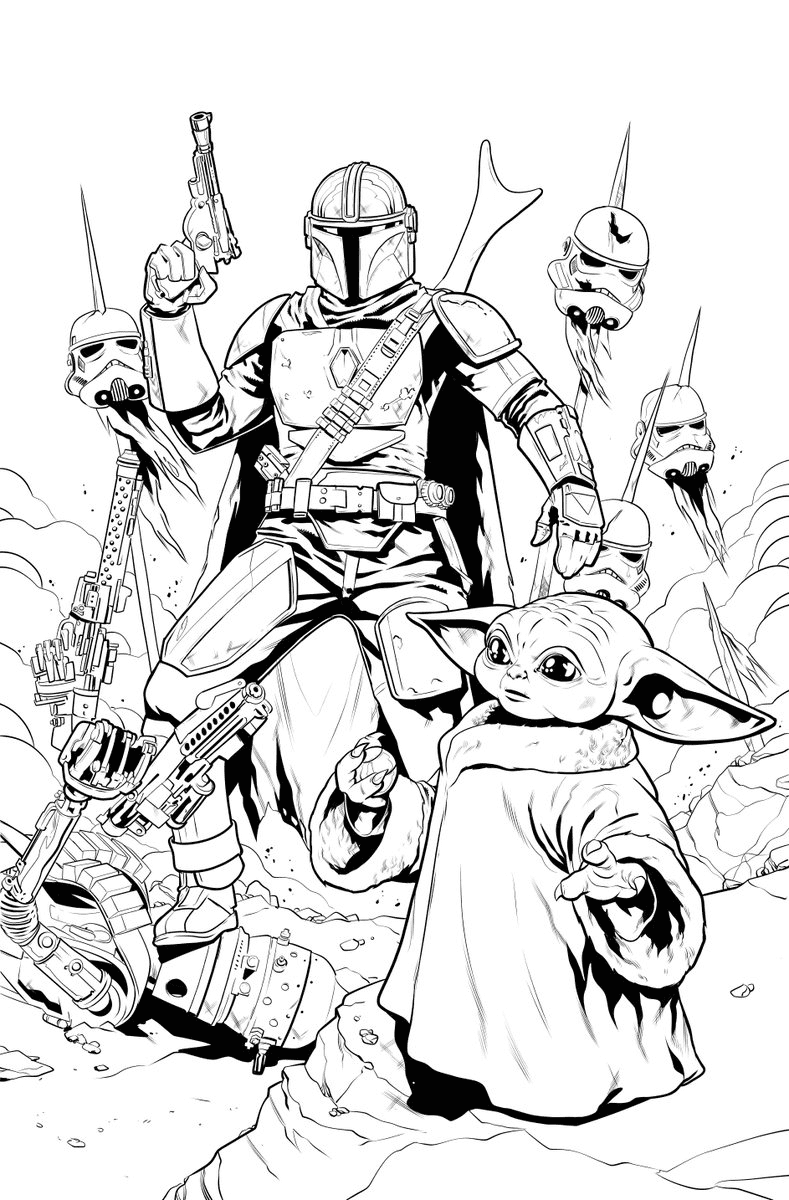 The mandalorian coloring page