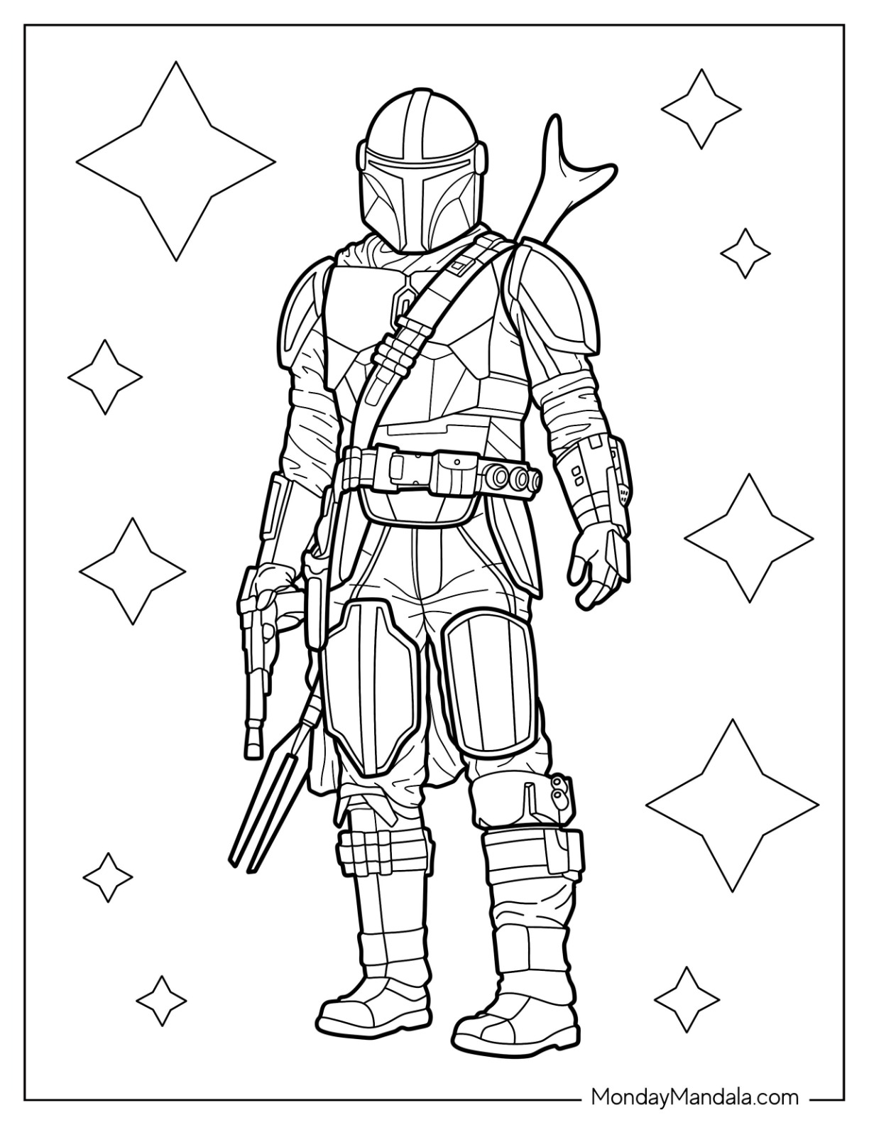 Mandalorian coloring pages free pdf printables