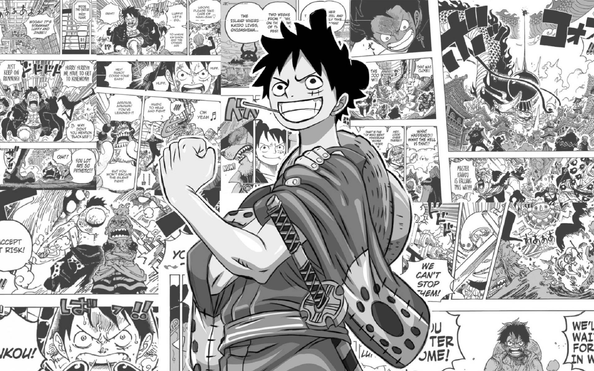 Download monkey d luffy manga panel wallpaper